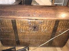 1843 antique trunk chest