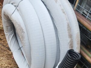 3″ perforated, sleeved drain pipe – 85′