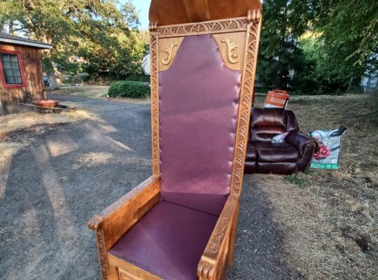 Hand-carved wooden THRONE, one-of-a-kind excellent