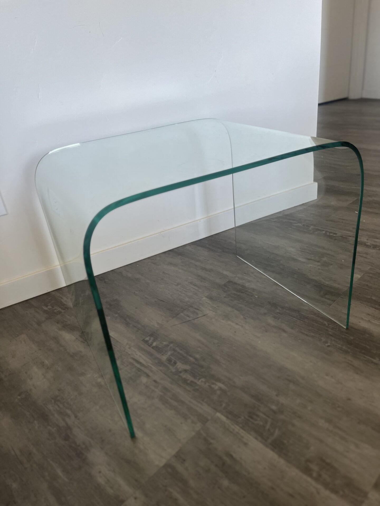 Glass Waterfall Side Table Blue Mountain Networks Classifieds