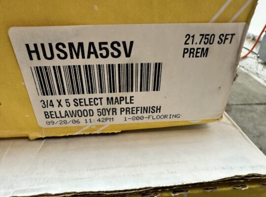 Bellawood Prefinished Maple 85′ Premium 3/4 X 5