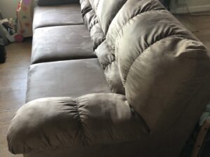 Large brown suede (microfiber) sofa