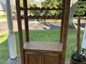 Solid White Oak beverage, wine, and glass cabinet