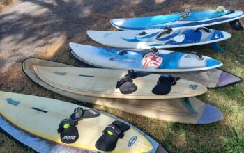 3 awesome windsurfboards w/fins/straps/bags. Nice!