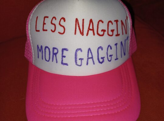 NEW custom GAGGIN’ foam trucker hat. Hand-painted!